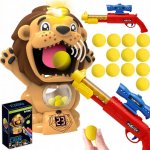 KIK střílející sada pistole na pěnové míčky s terčem ve tvaru lva – Sleviste.cz