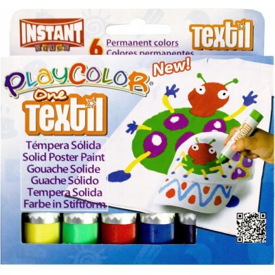 Playcolor tuhé temperové barvy na textil 6 kusů – Zboží Mobilmania
