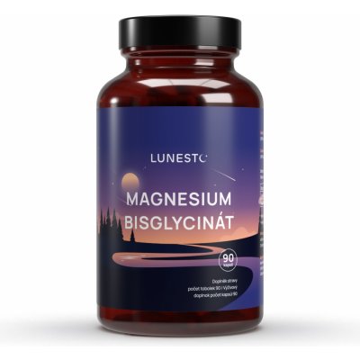 Lunesto Magnesium Bisglycinát, 650 mg, Hořčík 130 mg & Vitamín B6, 90 kapslí – Hledejceny.cz