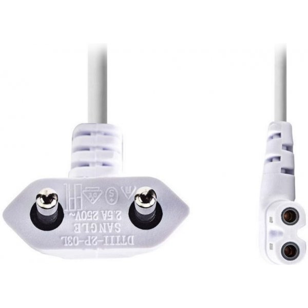 Kabel Nedis Euro na IEC-320-C7 bílý 3m Kabel, napájecí, 230V, zástrčka Euro  (úhlová), na IEC-320-C7 (úhlový levý), dvoulinka, 3m, bílý PCGP11055WT30 od  152 Kč - Heureka.cz
