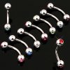 Piercing Šperky eshop piercing do obočí jednoduchý s dvojicí zirkonů W09.17 Fialová A