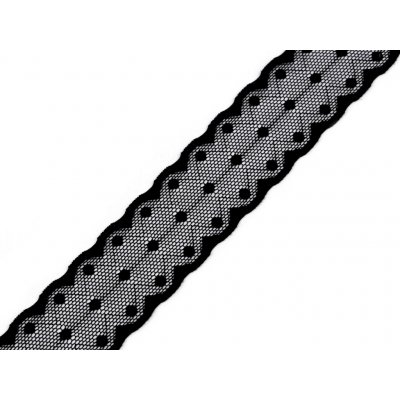 Elastická krajka / vsadka šíře 30 mm Varianta: 2 černá, Balení: 25.2 m – Hledejceny.cz