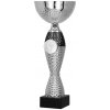 Pohár a trofej Kovový pohár Stříbrno-černý 18 cm 8 cm