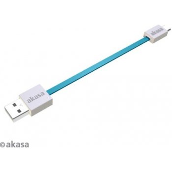 Akasa AK-CBUB16-15BL kabel PROSLIM USB 2.0 Type A na micro B, 15cm modrý