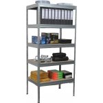 Kovona Kovový regál s policemi z MDF, 178 x 120 x 40 cm, 5 polic, nosnost až 150 kg, bez šroubů, ocel + MDF, úložný regál do sklepa, pozinkovaný – Zboží Dáma