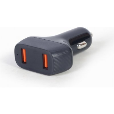 Gembird Nabíječka do auta, 2x USB, fast charger, QC3.0, 36 W, černá