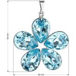 Evolution Group CZ Přívěsek bižuterie se Swarovski krystaly modrá kytička 54037.3 aqua – Zboží Mobilmania