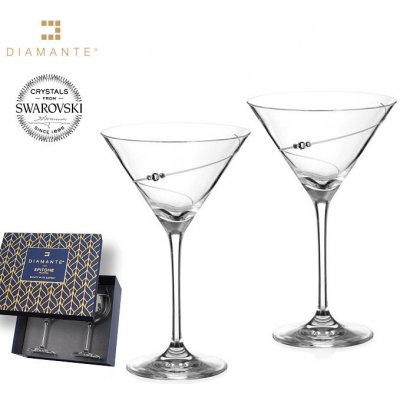 Crystalex Bohemia Glass Sklenice na Martini se Swarovski Elements Silhouette 280 ml