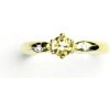 Prsteny Čištín zlatý s briliant přírodní citrín žluté zlato VLZDR048