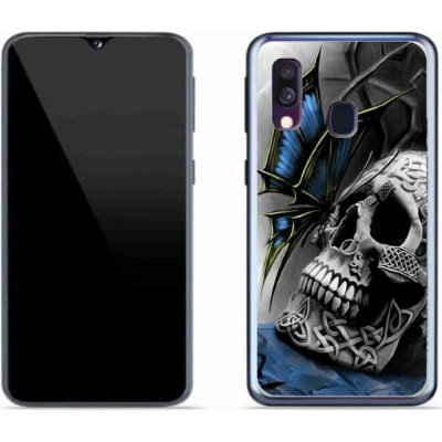 Pouzdro mmCase gelové Samsung Galaxy A40 - motýl a lebka – Zboží Mobilmania