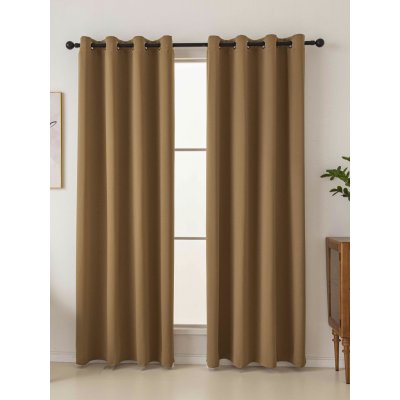 MKLuzkoviny.cz Blackout závěsy Elias hnědá – 140 × 160 cm (2 ks) - kroužky – Zboží Dáma