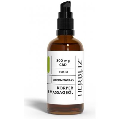 Herbliz CBD Massage Oil Lemongrass masážní olej s CBD 100 ml