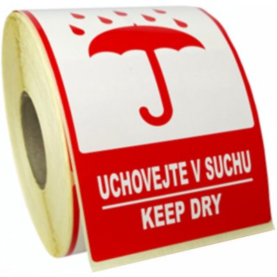 UCHOVEJTE V SUCHU - KEEP DRY lakovaná papírová samolepka role 500ks 120x80 mm – Hledejceny.cz