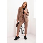 Fashionweek dámský komplet elegantní sako a kalhoty K25392 cappuccino – Zboží Dáma
