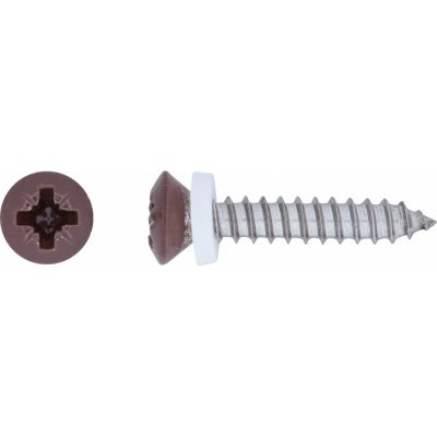 Parapetní vrut s čočkovou hlavou PZ2 plný závit brynýr.ocel A2 3,9 x 16 mm, 10ks – Hledejceny.cz