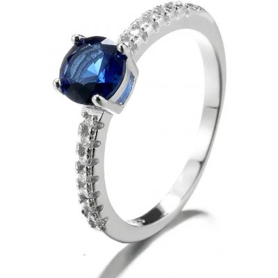 Majya Stříbrný prsten VALERIA s tmavě modrým kamínkem 10039