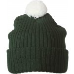Myrtle Beach MB7540 pletená čepice s bambulí tmavě zelená bílá – Zboží Mobilmania