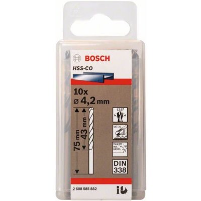 Vrtáky do kovu HSS-Co, DIN 338 4,2 x 43 x 75 mm BOSCH 2608585882