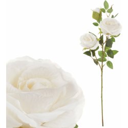 Autronic Růže, dva květy s poupětem, barva bílá Květina umělá KN5115-WH