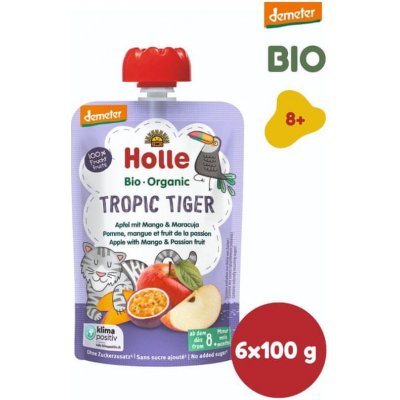 Holle Bio Tropic Tiger pyré jablko mango maracuja 6 x 100 g – Zbozi.Blesk.cz