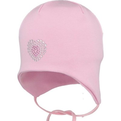 RDX Dívčí kojenecká zavazovací čepice Srdíčko Sv. růžová – Hledejceny.cz