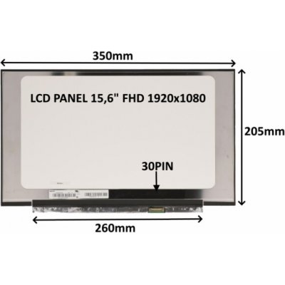 LCD PANEL 15,6" FHD 1920x1080 30PIN MATNÝ IPS / BEZ ÚCHYTŮ 77030215 – Zboží Živě