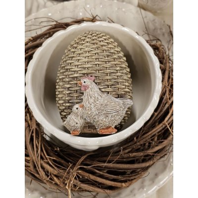 Dekorace hnědé vajíčko se slepičkou 9*8*10 cm – Hledejceny.cz