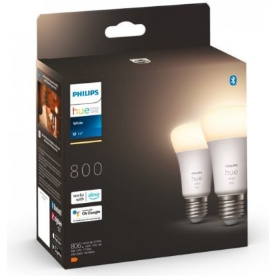 Philips Hue LED žárovky set 2x9W 806lm 2700K stmívatelné, bluetooth, White – Zboží Mobilmania