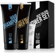 Angry Beards Jack Saloon sprchový gel 230 + šampon 230 ml + Antisweat deodorant na intimní partie 8 ml dárková sada