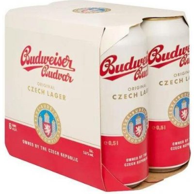 Budweiser Budvar Original 12° 6 x 0,5 l (plech) – Zboží Dáma