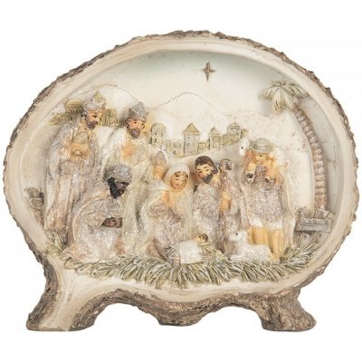 Clayre & Eef Béžová vánoční dekorace Betlém Nativity Scene - 18*4*15 cm – Hledejceny.cz