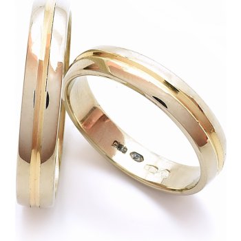 Aranys Zlaté snubní prsteny s proužkem 55040