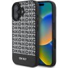 Pouzdro a kryt na mobilní telefon Apple DKNY PU Leather Repeat Pattern Bottom Stripe MagSafe Zadní Kryt pro iPhone 16 Black