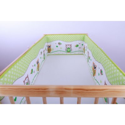 JAN peří mantinel do postýlky/sova mantinel sova zelená zelená – Sleviste.cz