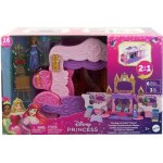 Disney Princess Kočár a zámek 2 v 1, malá panenka Aurora, 3 hrací patra HWX17 – Zboží Dáma