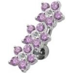 Šperky4U stříbrný piercing do pupíku se štítem kytičky BP01171-A – Sleviste.cz