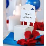 PartyDeco Krabička židlička na svatební mandle bílá 10 ks - krabičky na svatební mandle