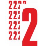 Čísla samolepicí 2 červená samolepící vinylová fólie velikost znaku 200 mm – Zboží Dáma
