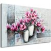 Obraz Gario Ručně malovaný obraz Růžové magnolie ve váze Rozměry: 120 x 80 cm