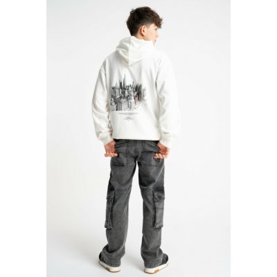 Reporter Young Chlapecké šedé CARGO džíny s kapsami, gumou v pase a efektem seprání ŠEDÁ – Hledejceny.cz
