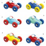 Vilac Dřevěné závodní mini auto 1 ks modré s červenými koly – Zboží Mobilmania