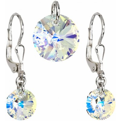 Pavona Sada šperků s krystaly Swarovski náušnice a přívěsek AB efekt kulaté 39090.2 – Zboží Mobilmania