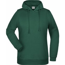 James & Nicholson dámská mikina s kapucí Basic Hoody zelená irská