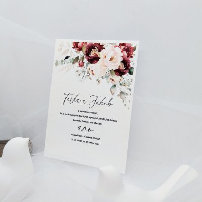 Svatební oznámení Burgundy růže 3 – Hledejceny.cz