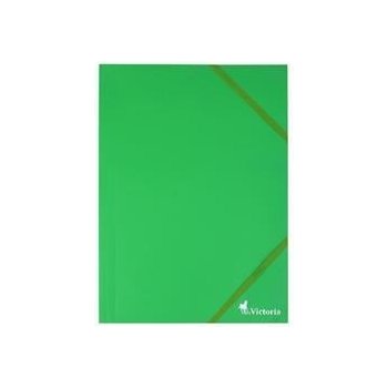 VICTORIA Desky s gumičkou zelené PP 15 mm A4