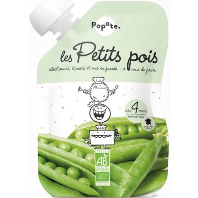 POPOTE Zeleninová kapsička hrášek od 4.měsíce BIO 120 g – Zboží Mobilmania