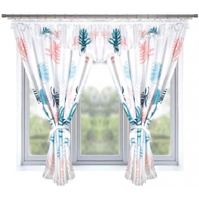 Fliying Hotové kusové záclony - L220 modrá/růžová 300x160 cm – Hledejceny.cz