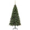 Vánoční stromek Meedo Umělý vánoční stromek s LED a sadou koulí zelený 210 cm PVC