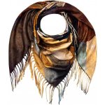 Biju Dámský hřejivý šátek hnědé květy 7200801-5 – Zboží Dáma