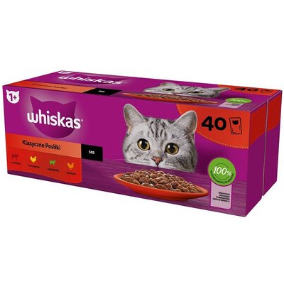 Whiskas Whiskas Classic Meals pro dospělé kočky v omáčce 40 x 85 g – Zboží Mobilmania